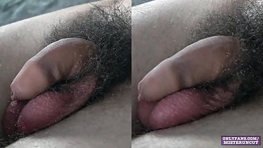Soft to hard without touching! Hairy uncut cock =)