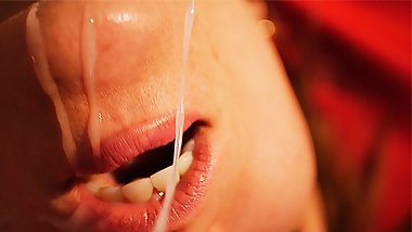 SENSUAL CLOSE UP BLOWJOB FOR MY HUSBAND - CUM IN MOUTH AND CUM PLAY