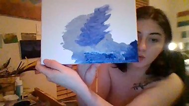 The Most Chill Topless Painting Video Ever