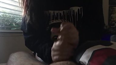 Big Titty Goth GF Sucks Cock Part 1