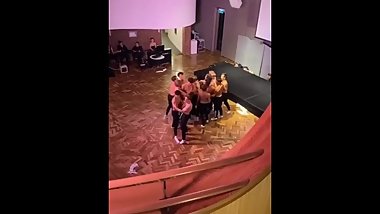 SHIRTLESS GUYS DANCE SIMPING FOR LITHUANIAN TEEN AUGUSTE KAZDAILYTE