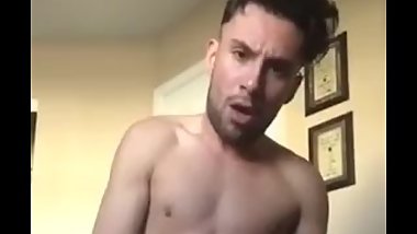 Teen plays with cock with family in the next room!