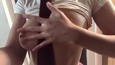 cute pink nipples in my schoolgirl costume