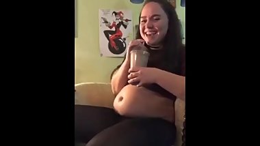 chubby bbw belly stuffing