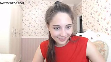 Gorgeous American teen exuding sexuality