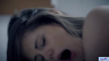 18 years old skinny teen fucking intense with huge cock