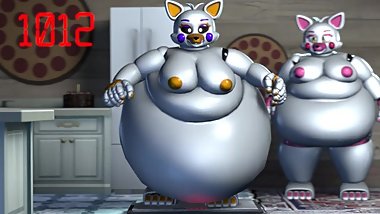BBW Funtime Foxy and BBW Nightmare Funtime Foxy Weight Gain Scanning