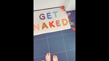 DOING EXACTLY WHAT THE BATH RUG SAYS!!