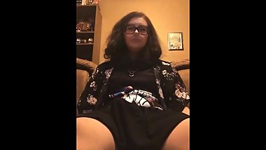 Shy Tgirl Gets Horny in a Skirt