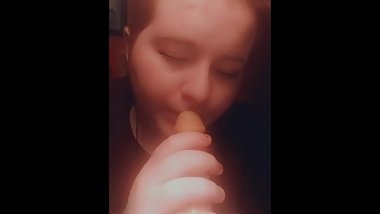 Practicing blowjobs for Daddy
