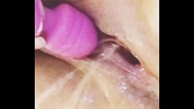 Soaking wet pussy squirting and dripping with orgasms while massaging clit!