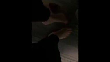 Taking off Flats at Work Tease & Dangle