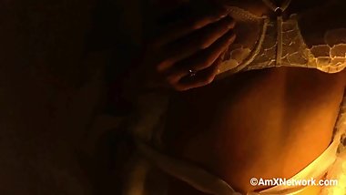 PRIVATE PHOTOSHOOTS - MODEL SLOPPY BLOWJOB - More my private vids via link!!