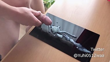 Japanese huge cum shot masturbation.