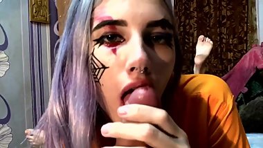 Halloween night, made me suck until he cums