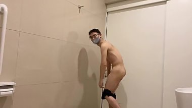 Hot Japanese Teenager Schoolboy Amateur  dance strip popping outside public